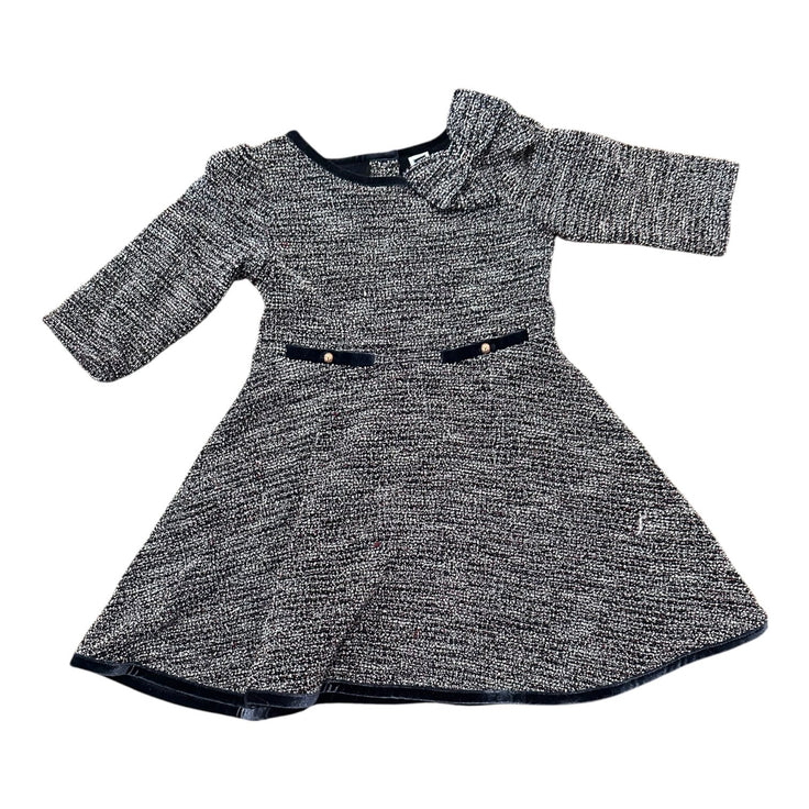 Size 5 Janie and Jack navy/white/red tweed long sleeve dress with gold buttons- mult pulls Default Title / 5 / Girl