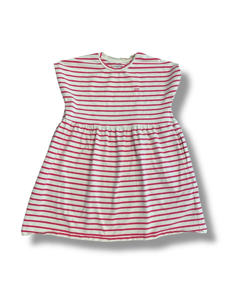 Size 7-8 Vineyard Vines pink and white striped sleeveless dress Default Title / 8-Jul / Girl