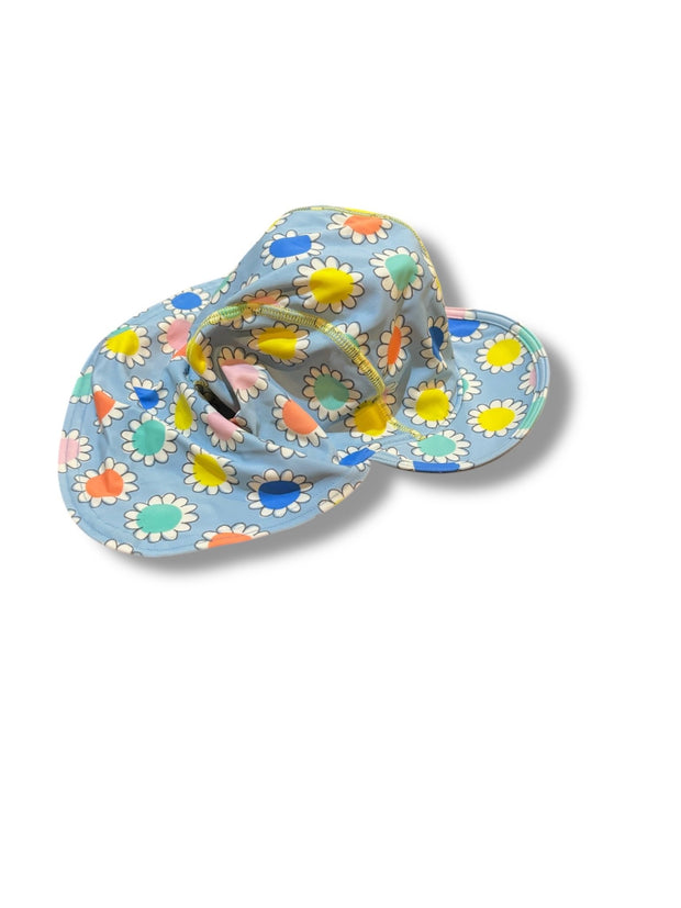 Size 12-24 month Boden light blue sunhat (SPF 40) with multicolored daisies Default Title / 12-24 month / -