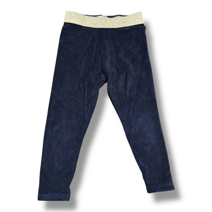 Size 2-3 Boden navy velour leggings w/ gold sparkly waistband Default Title / 3-Feb / Girl