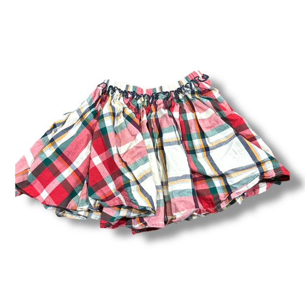 Size 3 Pink Chicken off-white/green/red/yellow plaid pull-on skirt w/ red lining Default Title / 3 / Girl