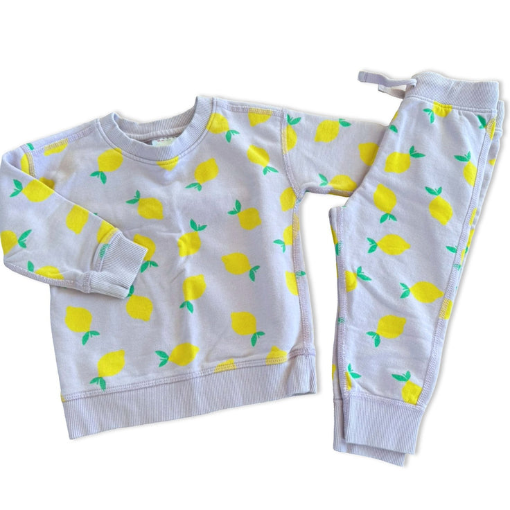 Size 2 Hanna Andersson purple with lemons sweatshirt and pants Default Title / 2 / Girl