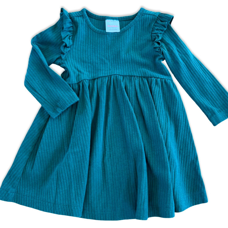 Size 2 Hanna Andersson green long sleeve ribbed dress Default Title / 2 / Girl