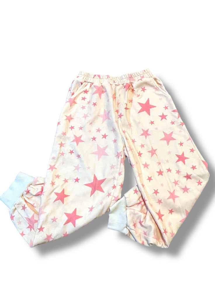 Size 10 Fancy Schmancy butter yellow sweatpants w/ pink stars Default Title / 10 / Girl