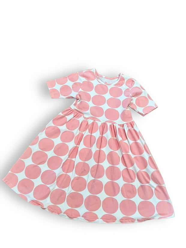 Size 8 Pink chicken pink/white circle knit dress Default Title / 8 / Girl