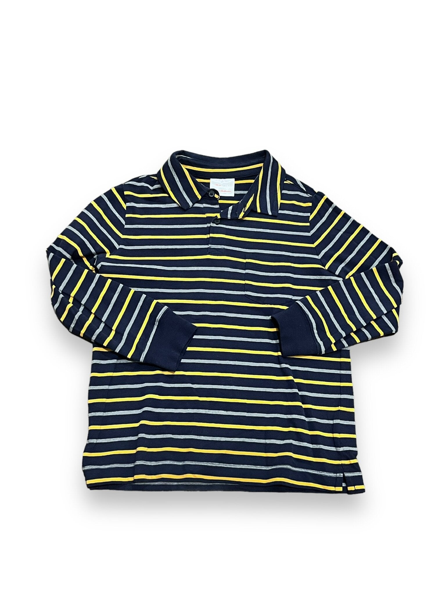 Size 6-7 Hanna Andersson navy stripe long sleeve polo Default Title / 7-Jun / Boy