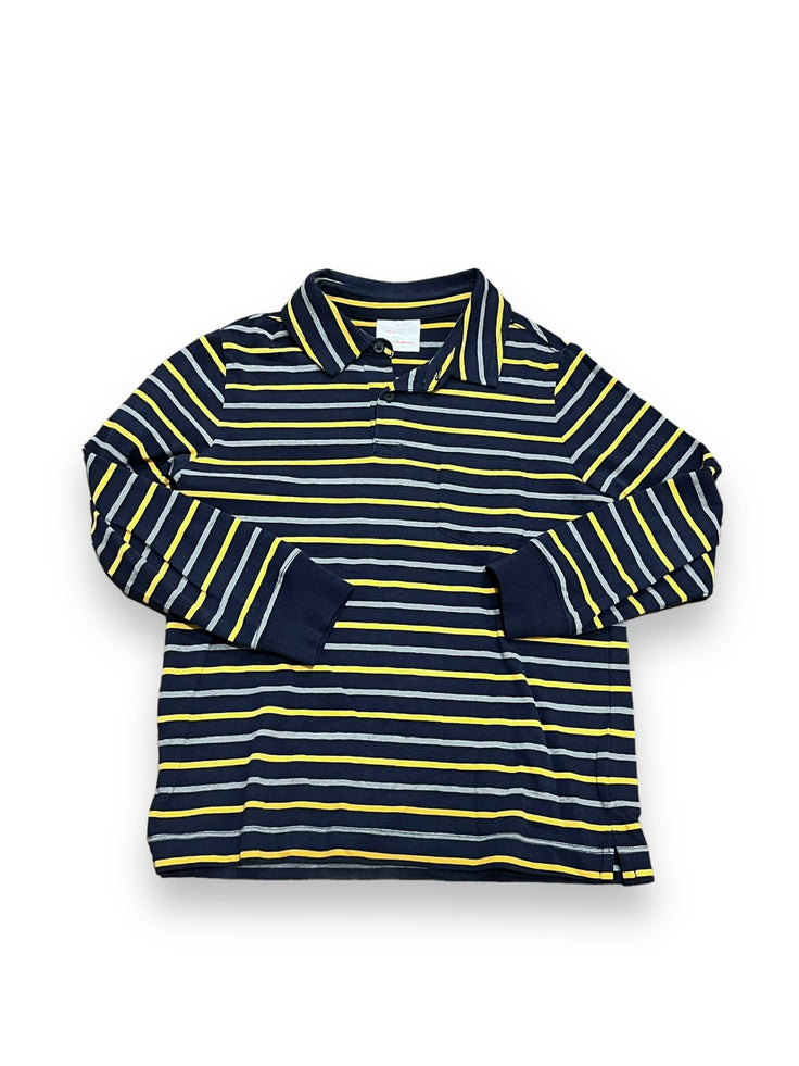 Size 6-7 Hanna Andersson navy stripe long sleeve polo Default Title / 7-Jun / Boy