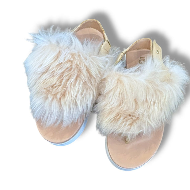 Size 3 Ugg tan sandals with tan fur - NWOT Default Title / 3 / Girl