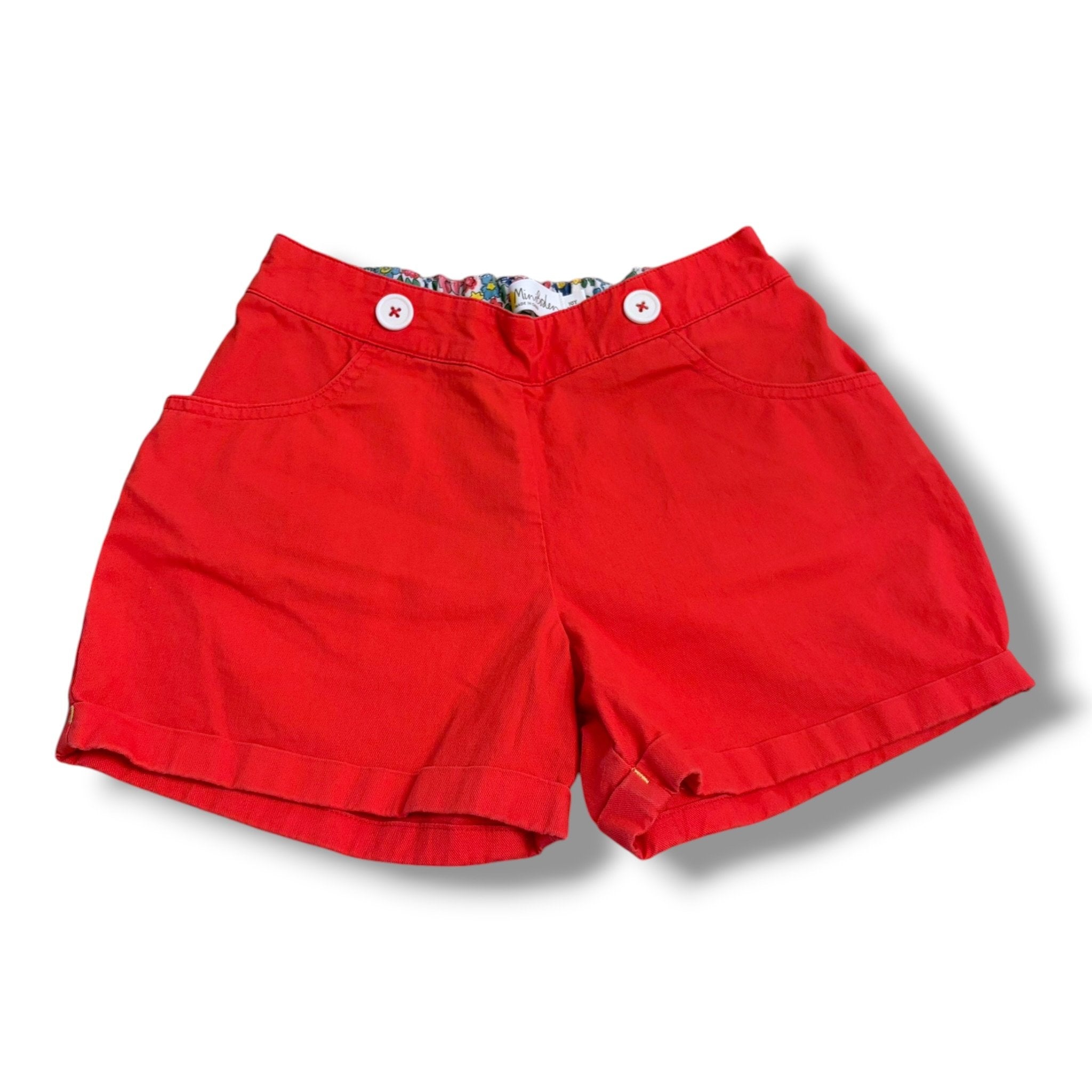Size 10 Boden red shorts with white buttons Default Title / 10 / Girl
