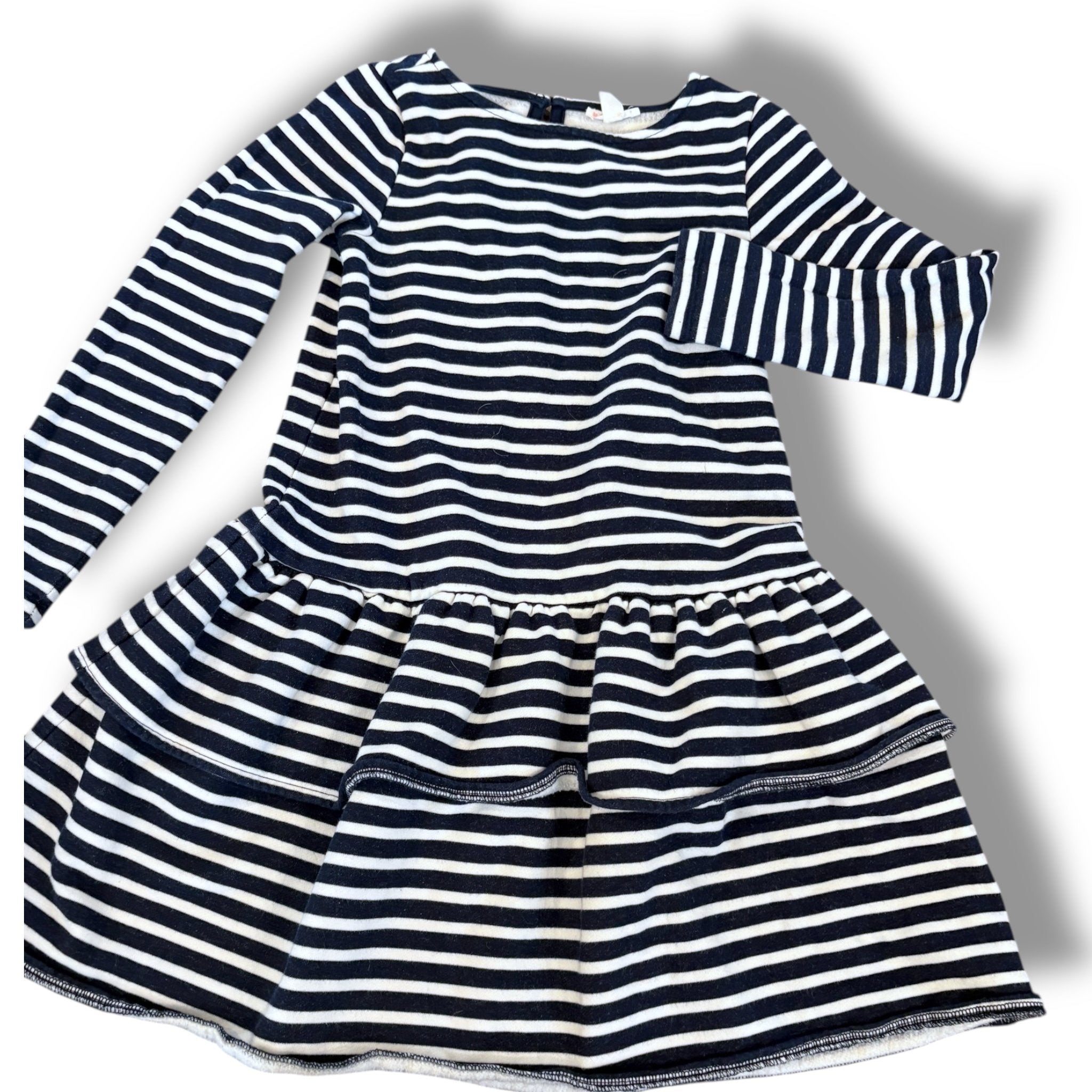Size Medium Crewcuts navy and white striped drop waist dress Default Title / Medium / Girl