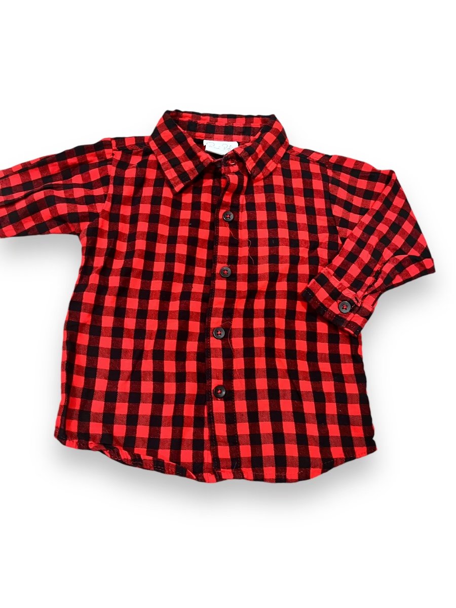 Size 24 months Rene Rofe buffalo plaid button up Default Title / 2 / Boy