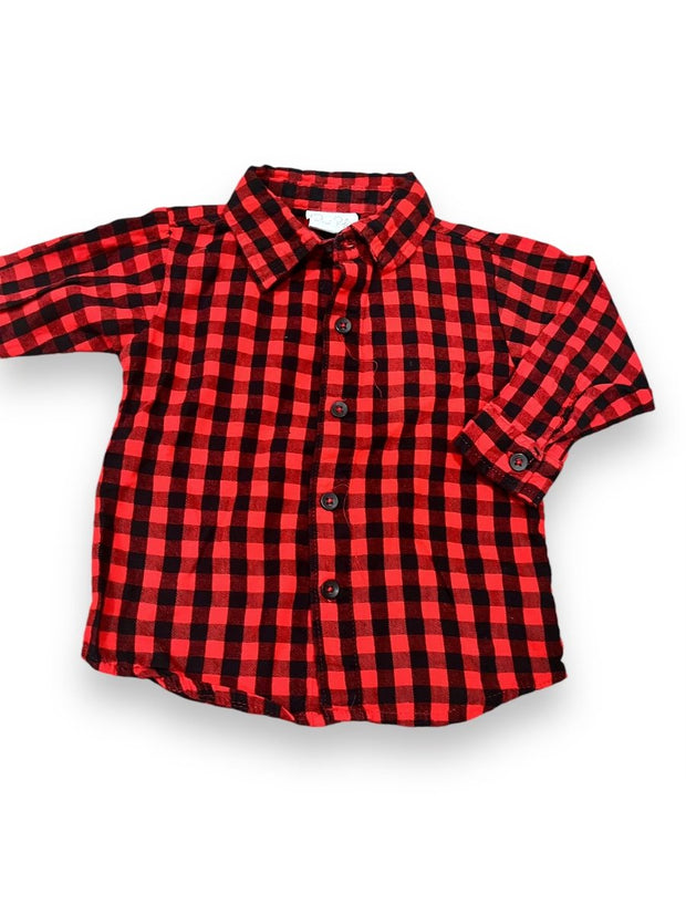Size 24 months Rene Rofe buffalo plaid button up Default Title / 2 / Boy