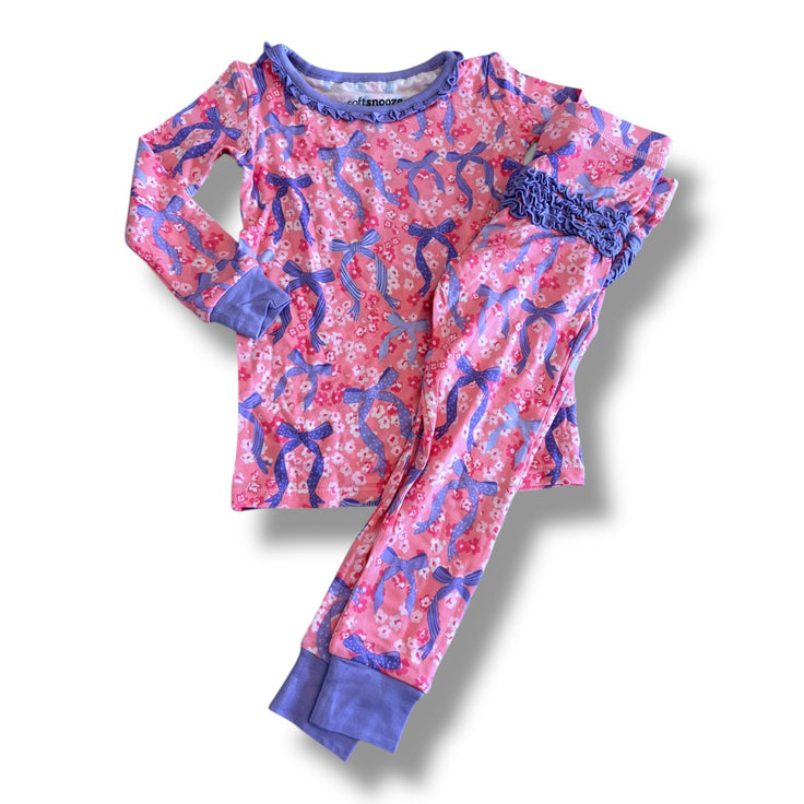 Size 18-24 month Ruffle Butts pink and purple bow pajamas - NWT Default Title / 18-24 month / Girl