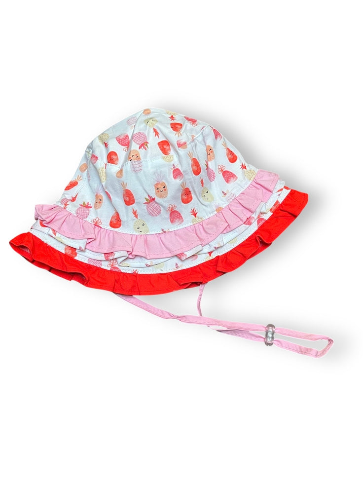 Baby Sunny Dayz pineapple and pink/red ruffle sun hat Default Title / One Size / -