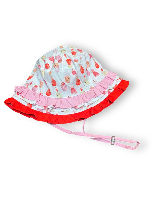Baby Sunny Dayz pineapple and pink/red ruffle sun hat Default Title / One Size / -