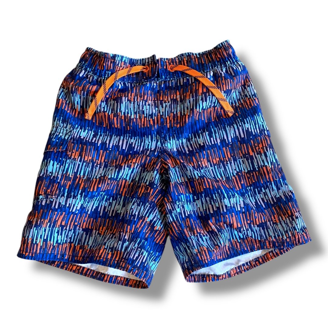 Size 4 LL Bean orange/green/teal/blue swim trunks Default Title / 4 / Boy