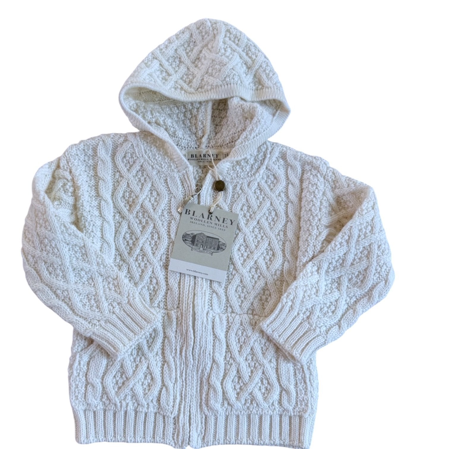 Size 5-6 Blarney cream zip cable knit sweater cardigan NWT Default Title / 6-May / Boy