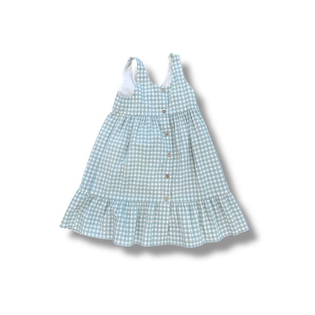 Size 4/5 Zara blue/white gingham dress with wooden button down front Default Title / 5-Apr / Girl