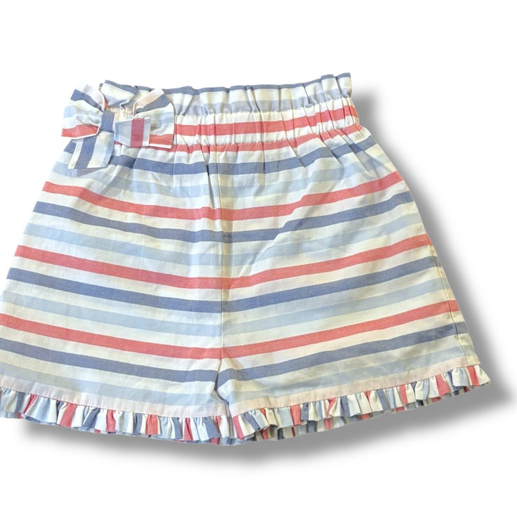 Size 10 Little English red/white/blue striped pull-on shorts w/ bow at waist Default Title / 10 / Girl