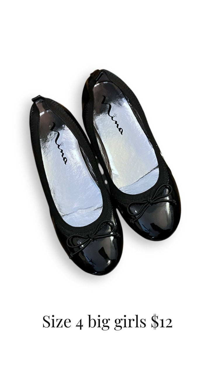 Size 4 Nina patent black ballet flats Default Title / 4 / Girl