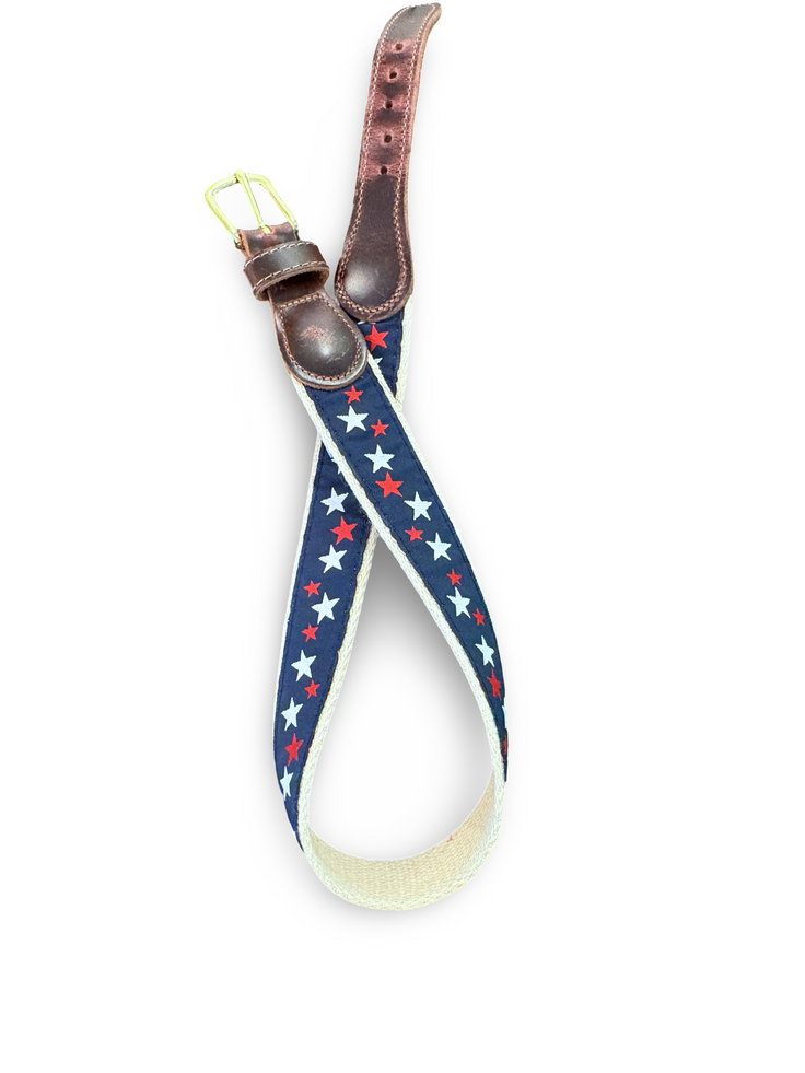 Size 20 J Bailey navy belt with red/white stars - some wear Default Title / 20 / -