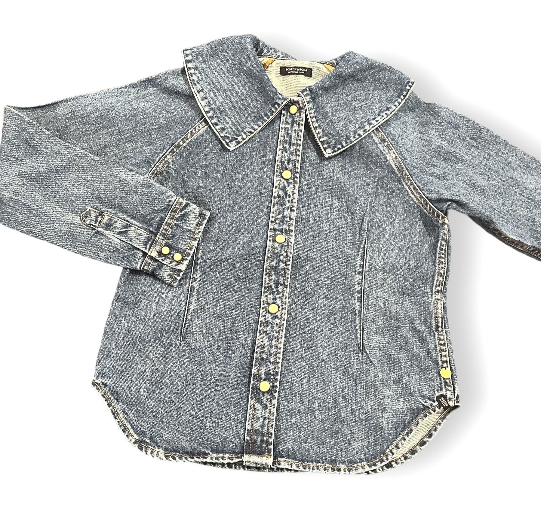 Size 10 Scotch and soda denim top with collar Default Title / 10 / Girl