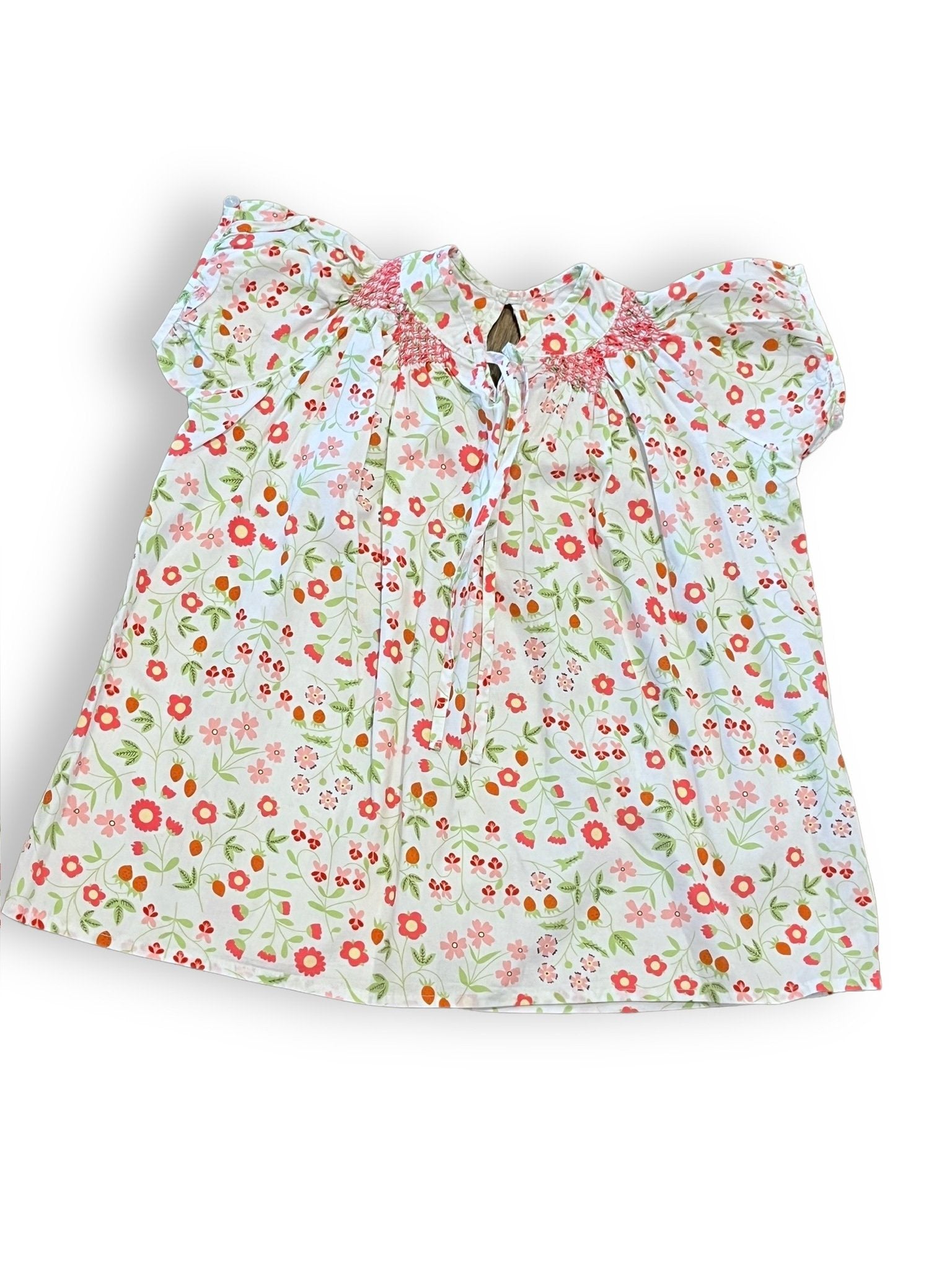 Size 10 Bella Bliss pink floral shirt with smocked detail Default Title / 10 / Girl