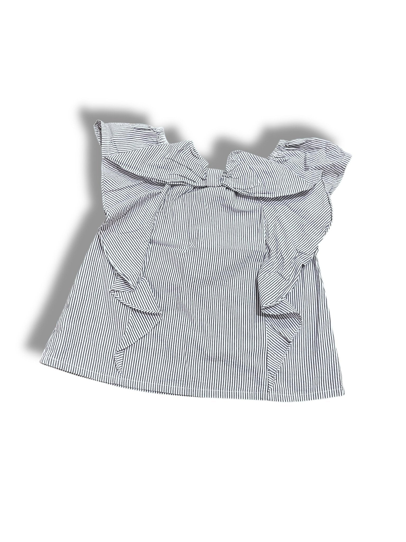 Size 8 Bella bliss blue/white seersucker top with bow chest Default Title / 8 / Girl