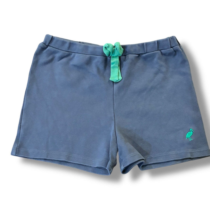 Size 8 TBBC navy pull-on shorts w/ green bow, stork Default Title / 8 / Girl