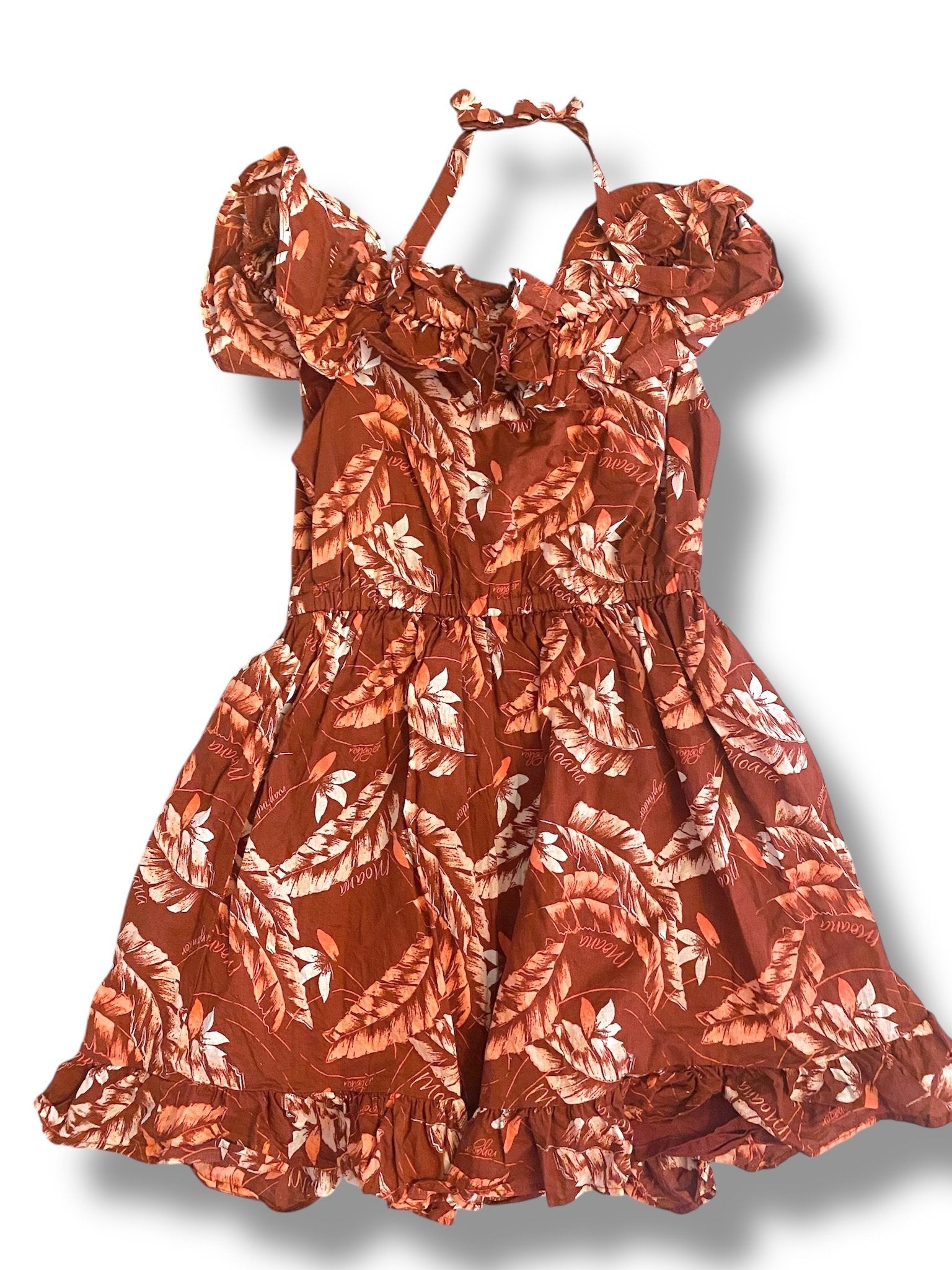 Size 7 Disney x Janie and Jack maroon floral Moana dress Default Title / 7 / Girl