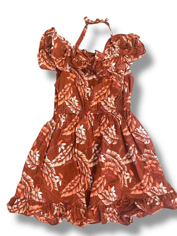 Size 7 Disney x Janie and Jack maroon floral Moana dress Default Title / 7 / Girl