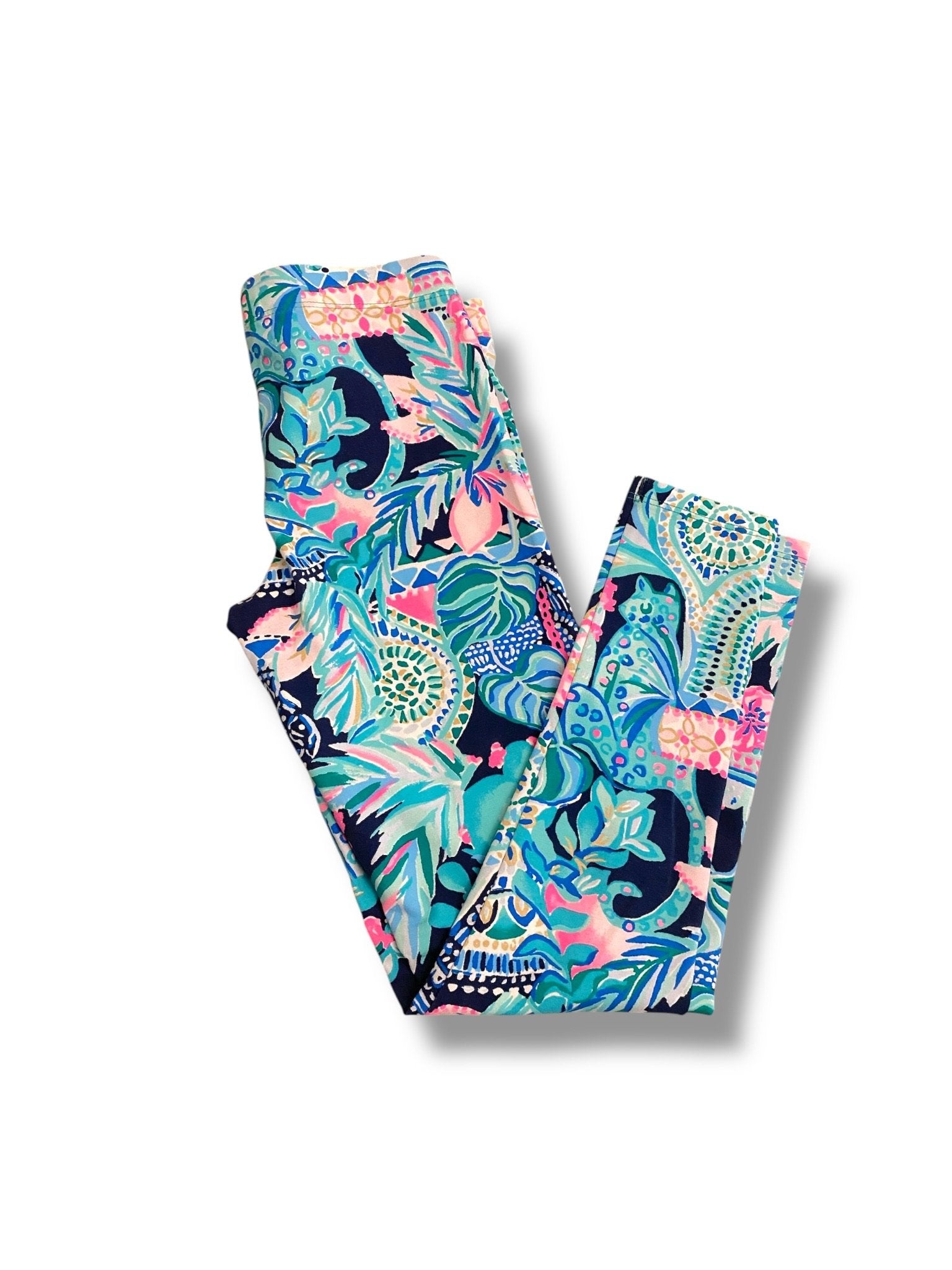 Size 10 Lilly Pulitzer pink/blue/teal leggings Default Title / 10 / Girl