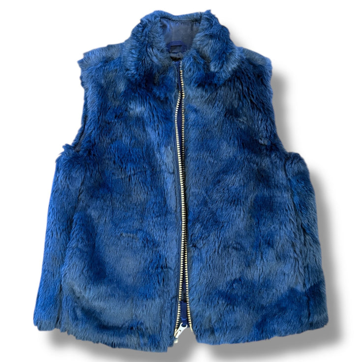 Size 6-7 Crewcuts navy faux fur zip up vest Default Title / 7-Jun / Girl