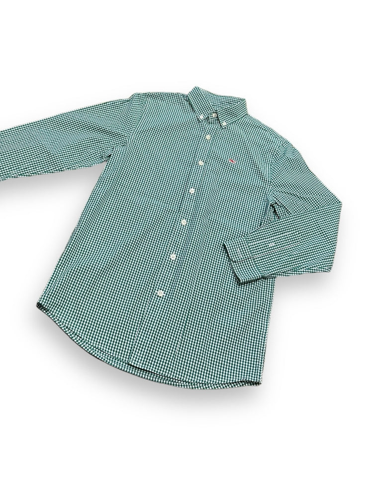 Size 12/14 Vineyard Vines green/white checked long sleeve button up, red whale Default Title / 14-Dec / Boy