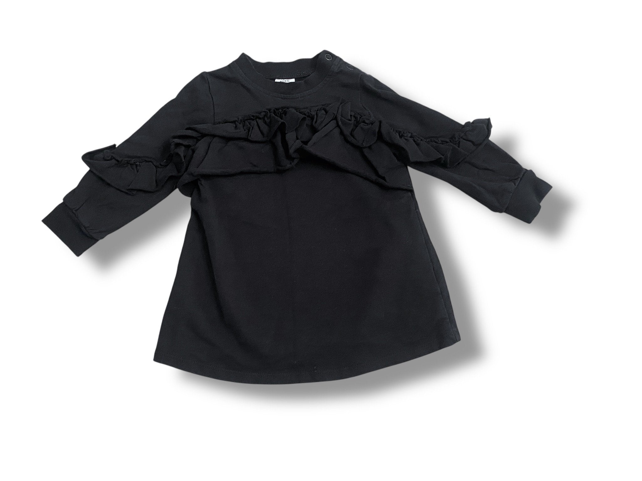 Size 18 month Stem black sweater dress with ruffles Default Title / 18 month / Girl
