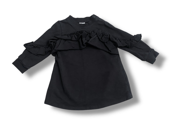 Size 18 month Stem black sweater dress with ruffles Default Title / 18 month / Girl