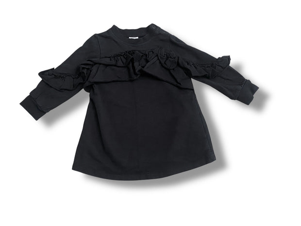 Size 18 month Stem black sweater dress with ruffles Default Title / 18 month / Girl
