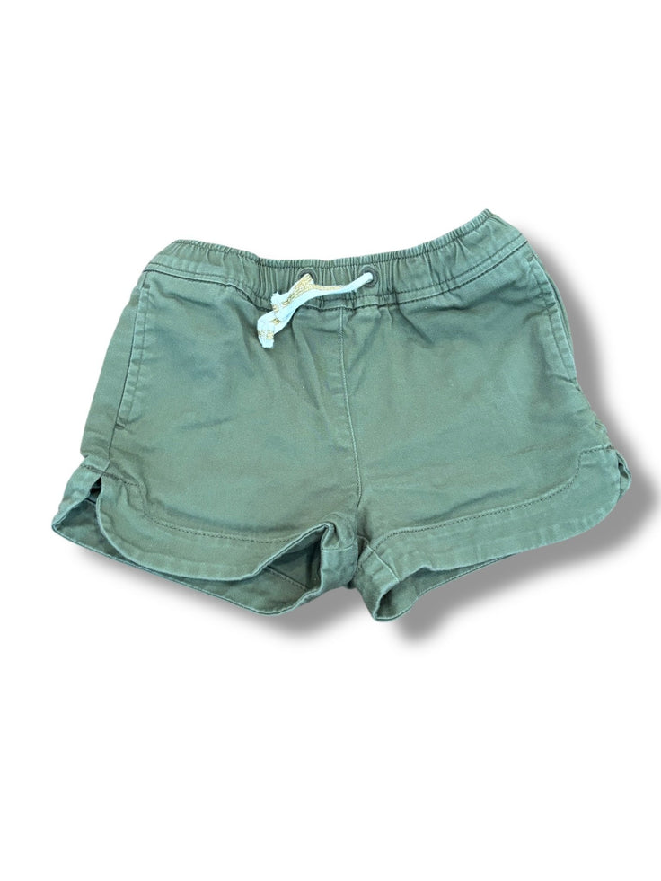Size 5 Crewcuts army green chino shorts w/ white/gold drawstring Default Title / 5 / Girl