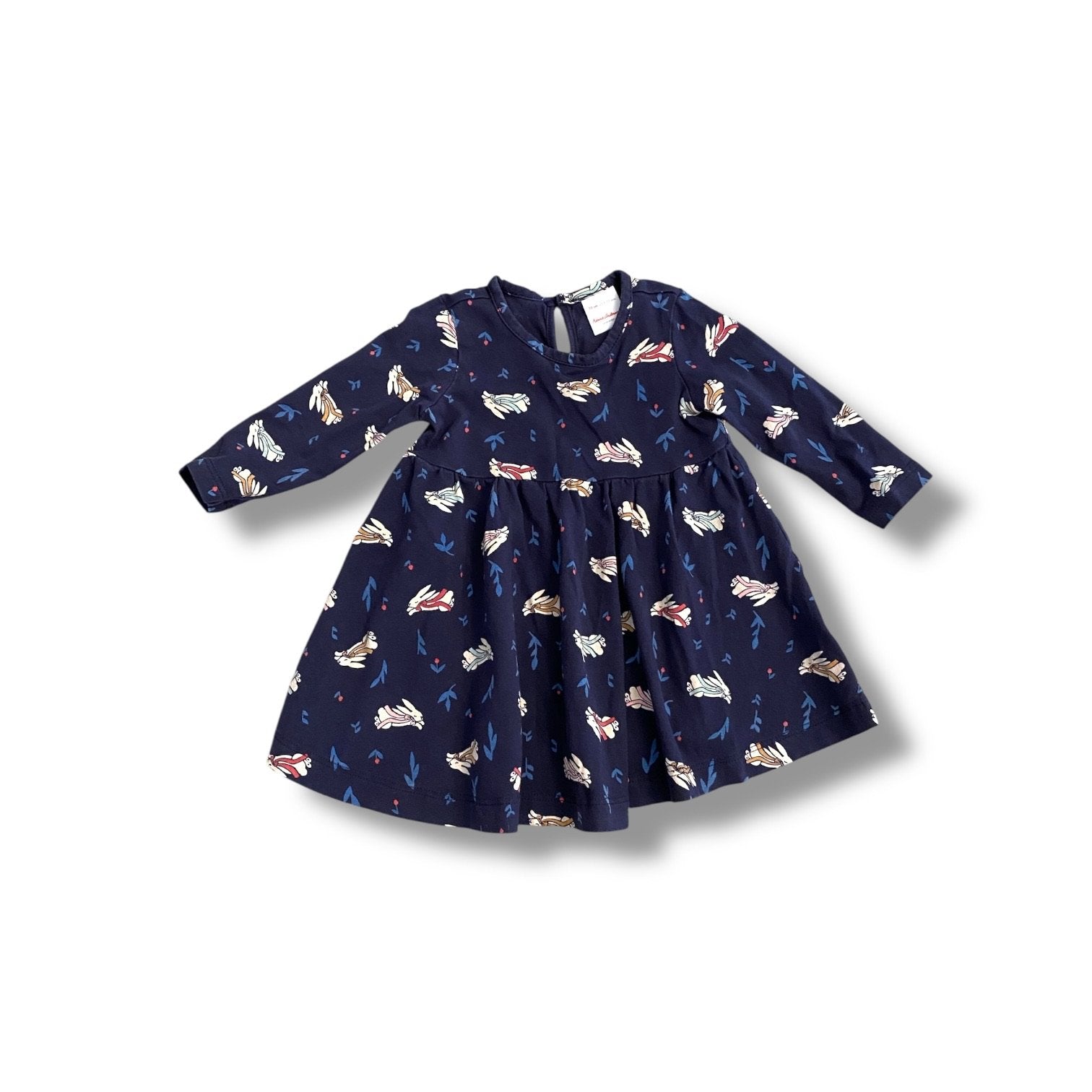 Size 6-12 month Hanna Andersson navy dress with bunnies Default Title / 6-12 month / Girl