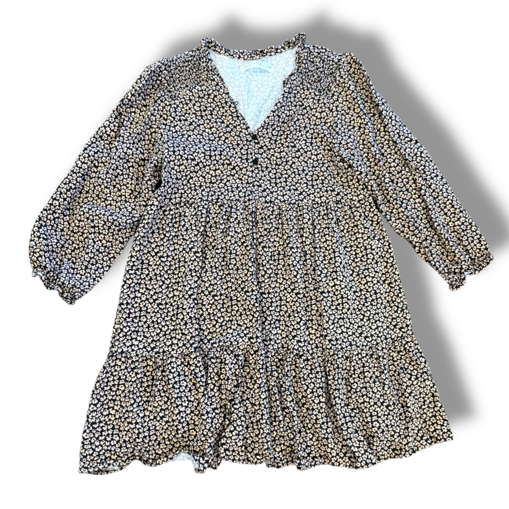 Size 9 fits like an 8 Zara tan and black floral dress Default Title / 9 / Girl