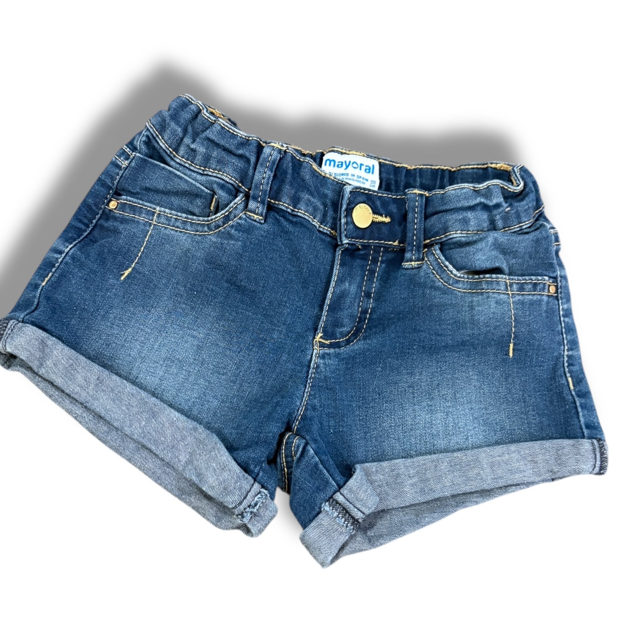 Size 3 Mayoral jean shorts with roll bottom Default Title / 3 / Girl