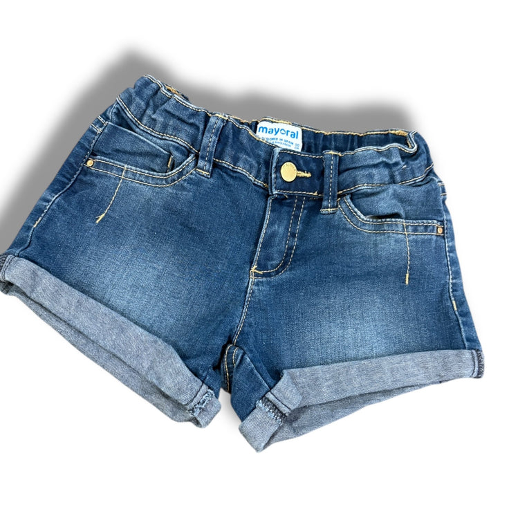 Size 3 Mayoral jean shorts with roll bottom Default Title / 3 / Girl