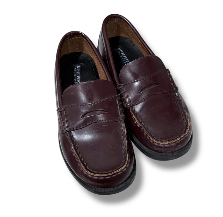 Size 12.5 W Sperry cherry leather loafer, light wear on toes Default Title / 12.5 / -