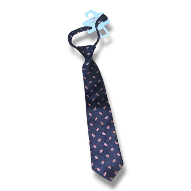 N/S Class Club navy zipper tie w/ footballs NWT Default Title / One Size / -