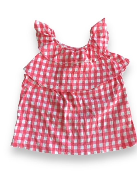 Size 4-5 Crewcuts pink and white gingham ruffle tank Default Title / 5-Apr / Girl