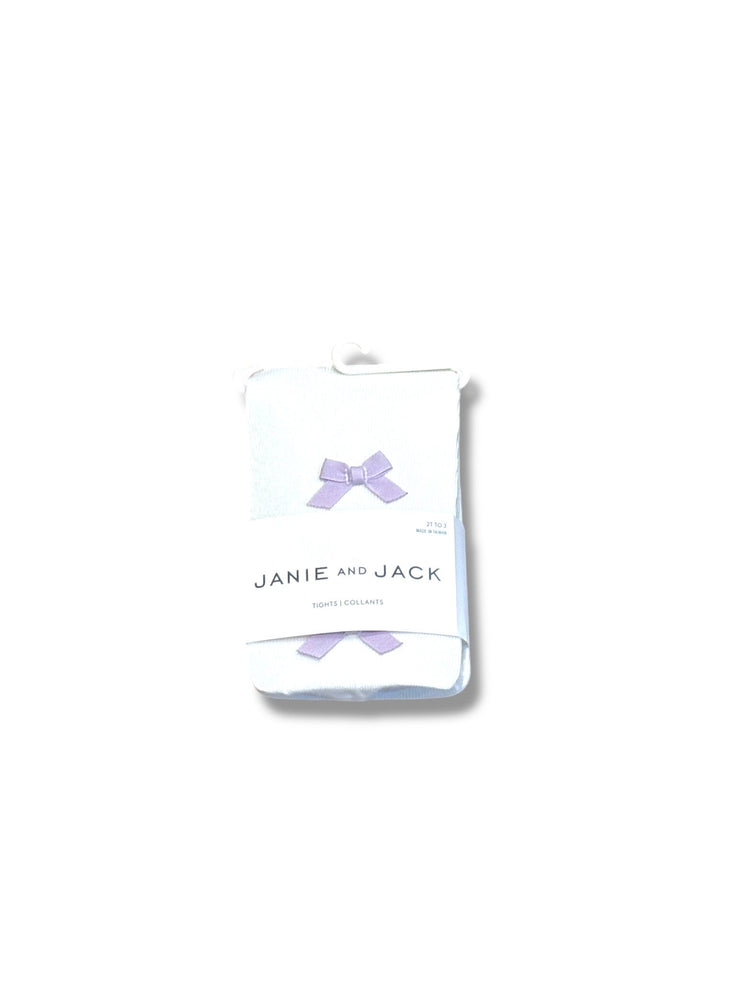 Size 2-3 Janie and Jack off-white tights with lavender bows NWT Default Title / 3-Feb / -