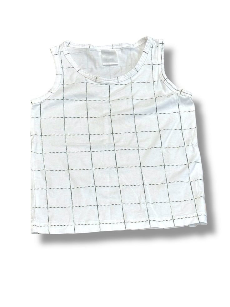 Size 2 Tiny Cottons black/white window pane sleeveless shirt Default Title / 2 / Girl