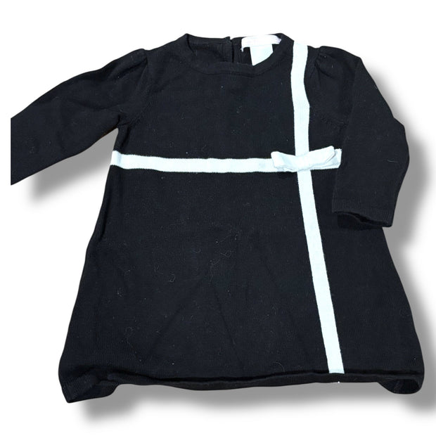 Size 3-6 month Janie and Jack black sweater dress w/ white bow Default Title / 3-6 month / Girl