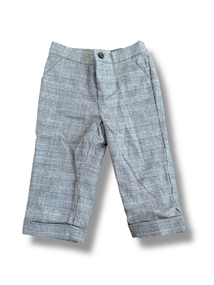 Size 6-12 month Janie and Jack gray and white tweed plaid pants Default Title / 6-12 month / Boy