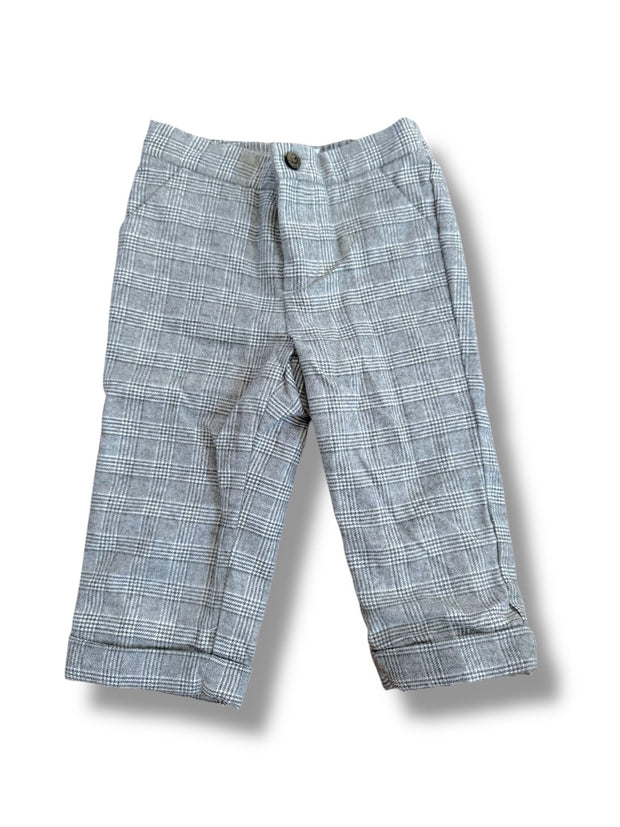Size 6-12 month Janie and Jack gray and white tweed plaid pants Default Title / 6-12 month / Boy